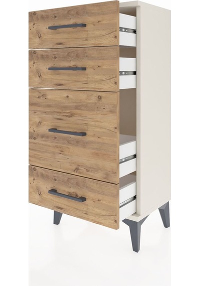 Arges Komodin 4 Çekmeceli 44x30x96 Aytaşı-çam Aytaşı