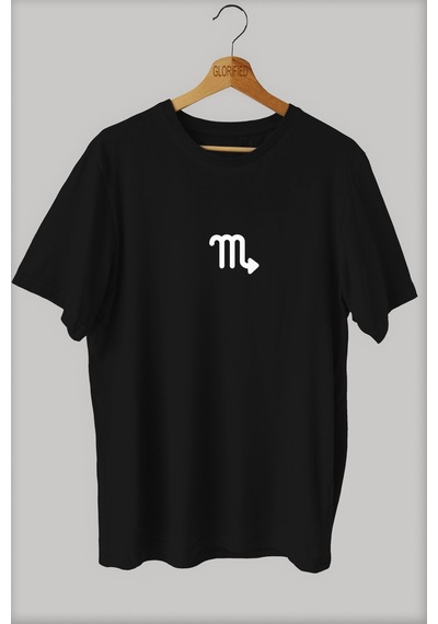 Noıssey -wed Akrep Burcu Baskılı Oversize T-shirt Tişört Sokak Tarzı Siyah