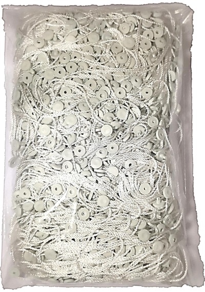 Kilitli Ip-kuş Gözü Etiket Ipi BEYAZ Uzunluk:18cm (500adet)