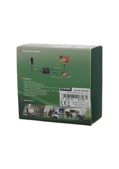 Hdmı 4k Çift Çıkışlı, 1xhdmı Giriş, 1xhdmı + 1x Usb Çıkış, Video/ses Yakalama, Mikrofon, Canlı Yayın, Tak