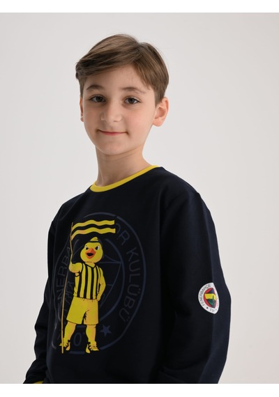 Fenerbahçe Lacivert Tribün Yellow Çocuk Sweatshirt Fb Laci Yeni