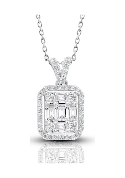 Modern Tasarım 0.50 Ct Baget Kare Tektaş Kolye
