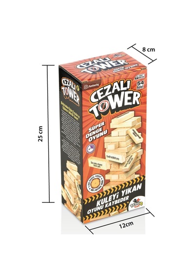 Cezalı Jenga Denge Oyunu Tower Büyük Boy 54 Parça