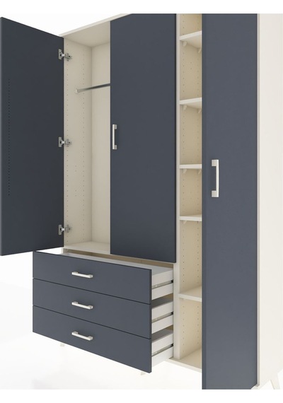 Arges Dolap 6 Raflı 3 Çekmeceli Tek Askılı 132x30x195 Aytaşı-antrasit/antrasit Antrasıt/antrasıt Arges Dolap 6 Raflı 3 Çekmeceli Tek Askılı 132x30x195 Aytaşı-antrasit/antrasit Antrasıt/antrasıt