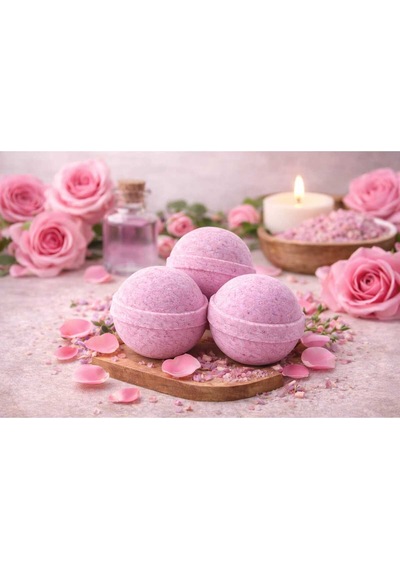 3 Adet 50 Gr. Gül Kokulu Banyo Topu, Nem Bombası, Banyo Bombası, Manikür Ve Pedikür Topu Diğer