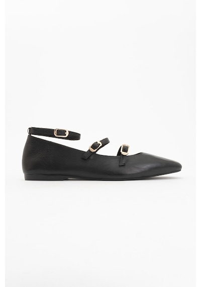 Luvishoes Luvi Shoes Glımmer Siyah Hakiki Deri Bilekten Bağlamalı Küt Burun Kadın Babet Ayakkabı Siyah Luvishoes Luvi Shoes Glımmer Siyah Hakiki Deri Bilekten Bağlamalı Küt Burun Kadın Babet Ayakkabı Siyah