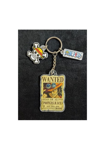 Owl Bag One Piece Wanted Serisi Portgas D. Ace Desenli Acrylic Anahtarlık Çanta Süsü Mıx