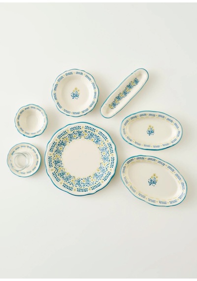 Bella Maison Liana Stoneware 26 Parça 6 Kişilik Kahvaltı Takımı Mavi Mavi