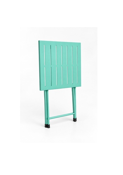 Katlanır Metal Balkon Bahçe Bistro Masa 50x50 Cm Kare Masa 75 Cm Mint Yeşili 1645 Turkuaz