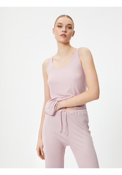 Koton Pijama Üstü Kalın Askılı U Yaka Fitilli Pembe 4slk90010mk 4SLK90010MK288
