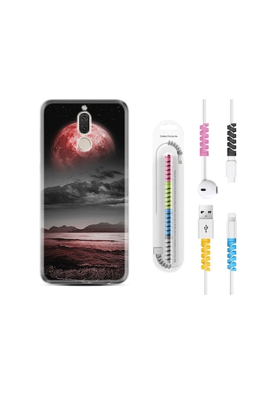 Huawei Mate 10 Lite Kılıf Kablo Koruyuculu Red World 1836