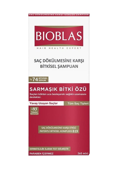 Bioblas Şampuan 360 Ml Sağlıklı Uzama - Saç Dökülmesine Karşı - 5 Adet Tarı