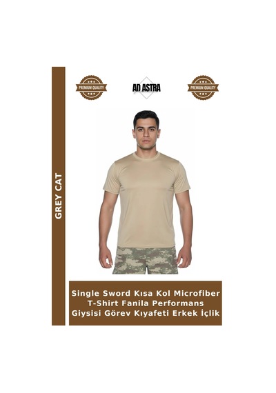 Grey Cat Single Sword Kısa Kol Microfiber T-shirt Fanila Performans Giysisi Görev Kıyafeti Erkek İçlik Çok Renkli