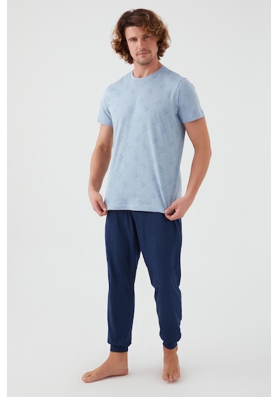 Arnetta 2504 Palm Tree Erkek Kısa Kol Pijama Takım 001