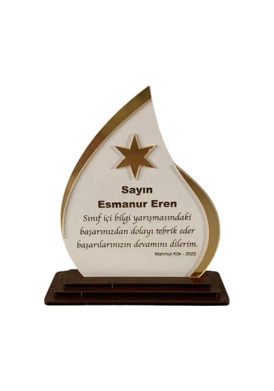Başarı Plaketi Öğretmenler Günü Hediyesi Anneler Günü Babalar Günü Hediyesi İşyeri Başarı Plaketi