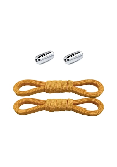 Ayarlanabilir 1 Çift Hardal Sarı Vidalı Kapsül Uçlu 6 Mm Lastik Pratik Bağcık Sarı