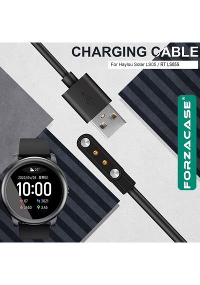 Forzacase Haylou Solar Ls05 / Ls05s Uyumlu Usb Manyetik Şarj Kablosu 1 Metre - Fc017 Siyah