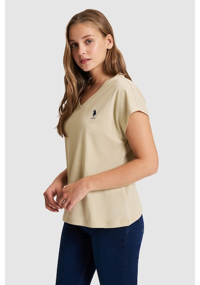 U.S. Polo Assn. U.s. Polo Assn. Kadın Açık Haki Tişört Basic 50323541-vr183 Acık Hakı