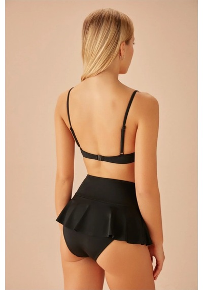 Volanlı Midi Boy Bikini Altl Yeni Sezon Dr2025 Siyah