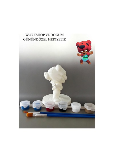 3d Brawl Stars Nita Figür Boyama Seti - Kendin Boya Hobi Ve Etkinlik Seti - Akrilik Boya + 2 Fırça