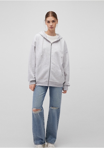 Mavi - Kapüşonlu Fermuarlı Gri Sweatshirt 1610221-80196 Gri