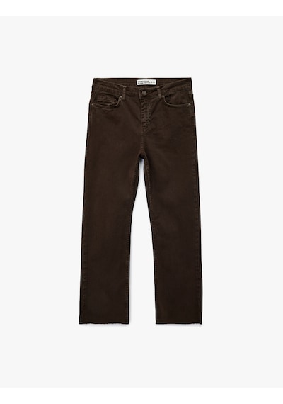 Koton Pamuklu Dar Kalıp Düğmeli Cepli İspanyol Paça Crop Jean Pantolon - Kick Flare Jeans Koyu Kahverengi 6wal40036mw Koyu Kahve Koton Pamuklu Dar Kalıp Düğmeli Cepli İspanyol Paça Crop Jean Pantolon - Kick Flare Jeans Koyu Kahverengi 6wal40036mw Koyu Kahve