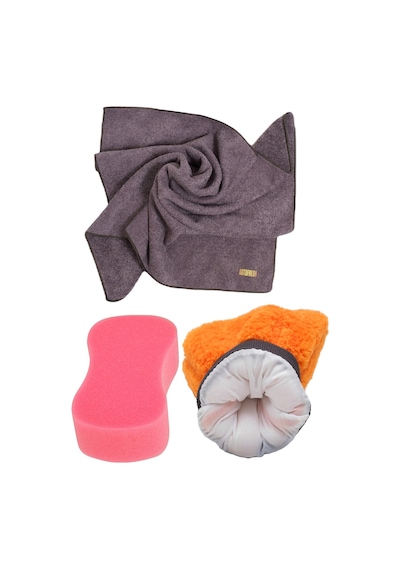 Autofresh Oto Yıkama Kurulama Araç Cam Temizlik Mikrofiber Bez Eldiven Yıkama Seti 3'lü