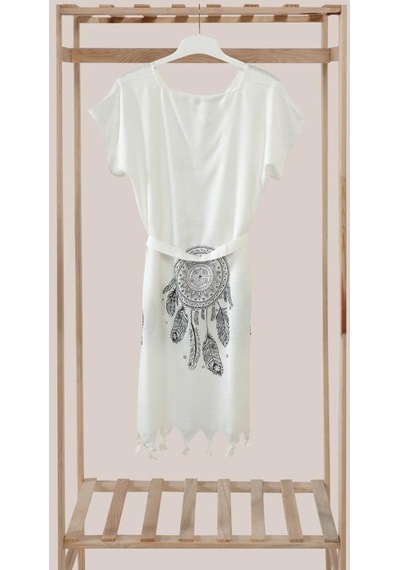 Mulberry Kısakol Bambu Plaj Elbisesi 001
