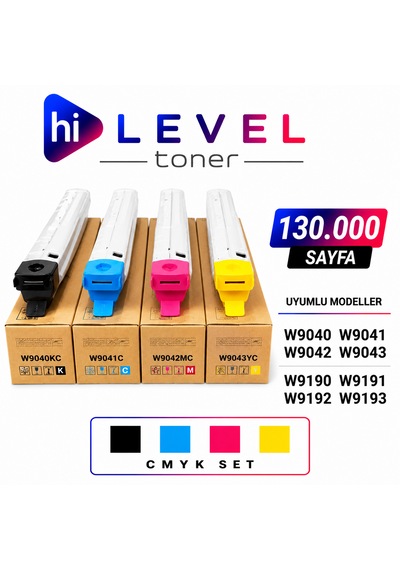 Ht-w9040-set, Hilevel Toner Ht-w9040-set Hp E77822 130k 4 Renk Cmyk Muadil Toner