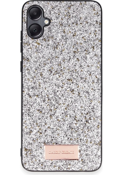 Samsung  Uyumlu  Galaxy A05 Bright Simli Kapak Gümüş