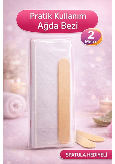 Biowet Ağda Bezi 2 Metre Spatula Hediyeli Epilasyon Bezi Dayanıklı Tüy Dökme Bezi 2'li Paket