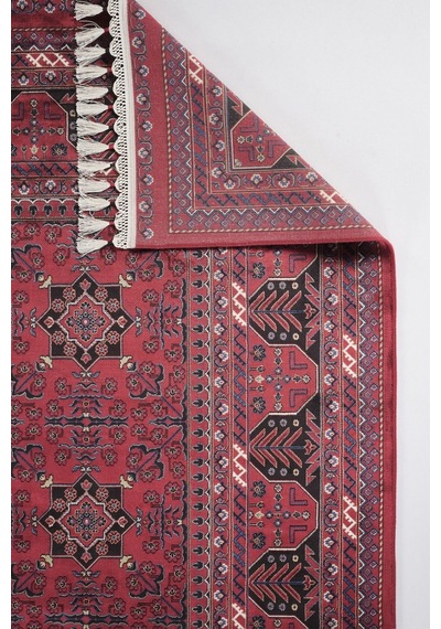 Apex Halı Bruj Bambu Viscon Halı 8731bu Bordo Renkli