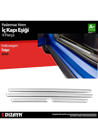 S-Dizayn VW Taigo Krom İç Kapı Eşiği 4 Prç. 2020 Üzeri