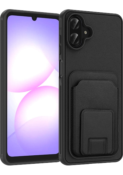 Thegencoo Samsung Uyumlu Galaxy A07 Kılıf Kartlıklı Tpu Zore Bikart Kapak - Koyu Yeşil