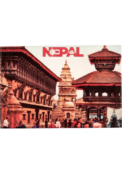 Nepal Temalı Ahşap Kartpostal Magnet