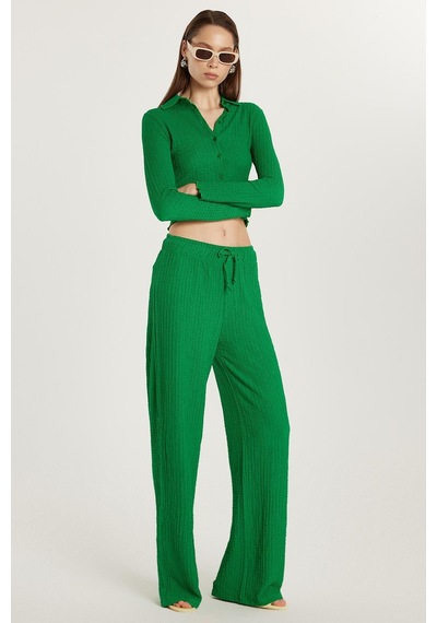 Tudors Kadın Slim Fit Dar Kesim Beli Lastikli Büzgülü İspanyol Paça Yeşil Pantolon-33405 Yeşil Tudors Kadın Slim Fit Dar Kesim Beli Lastikli Büzgülü İspanyol Paça Yeşil Pantolon-33405 Yeşil