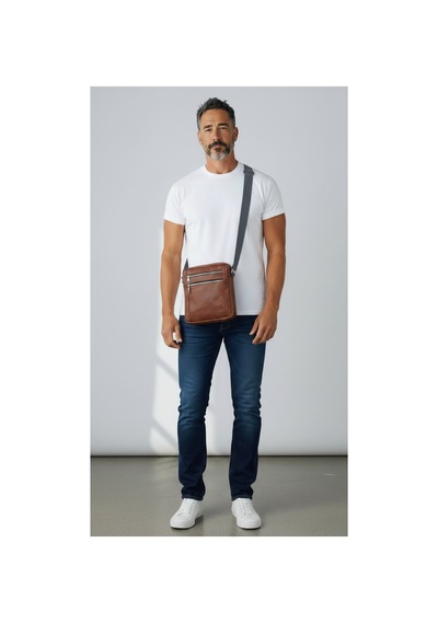 Bag Ard Erkek Hakiki Deri Postacı Çantası Kahverengi Kahverengi