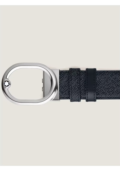 Montblanc Sartorial Lovale 35 Mm Çift Taraflı Deri Kemer 221025 Lacivert