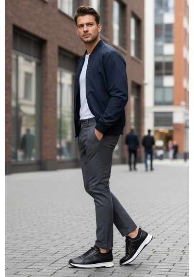 Dagoster Dma08-1061 Siyah Ortopedik Günlük Slip On Erkek Deri Ayakkabı