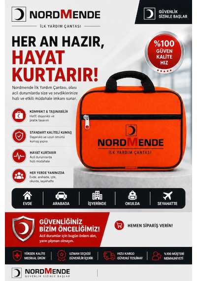 Mey İthalat İlk Yardım Çantası Acil Müdahale Seti - Araç, Ev, Ofis Ve Seyahat İçin