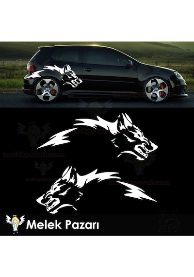 Kurt Yan Gövde Oto Sticker. Kurt Çamurluk Üstü Araba Sticker