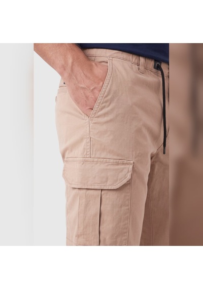 Deepsea Erkek Slim Fit Likralı Vizon Kargo Jogger Pantolon İpli Bel Lastikli Paça 1601569