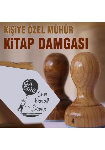 Tr K350 Balonla Uçan Çocuk Ex Libris Mühür
