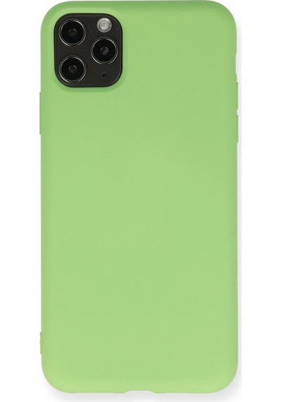 Newface - 990 - iPhone Uyumlu 11 Pro Max Kılıf Nano İçi Kadife Silikon - Csmo-tex - - Yeşil