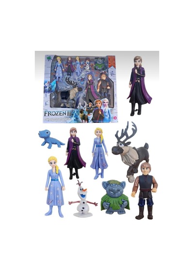 9 Parça Frozen 2 Figürlü Büyük Ve Küçük Figürlü Eklemi Hareketli Karakterli Oyuncak Figür Seti