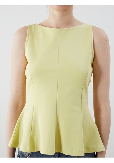 Lcw Vision Yeşil Kayık Yaka Peplum Bluz