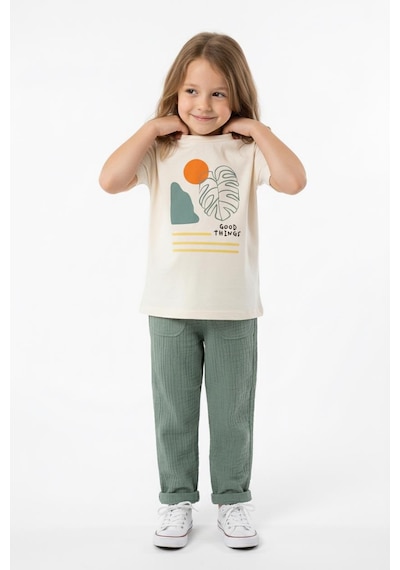 Miababy Oversize Baskılı Müslin Takım Çağla Yeşili