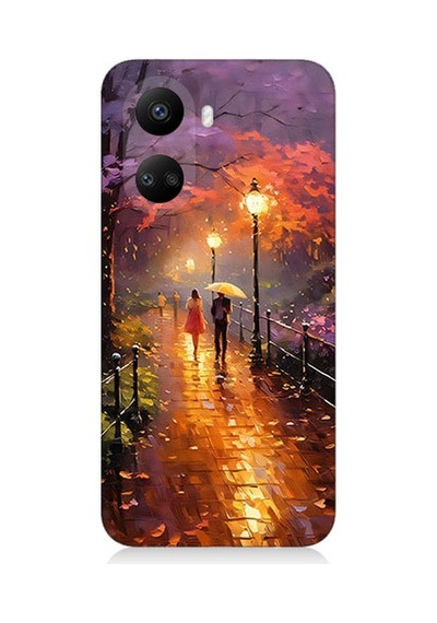Huawei Nova 10 Se Uyumlu Yağmurlu Park Desenli Silikon Kılıf
