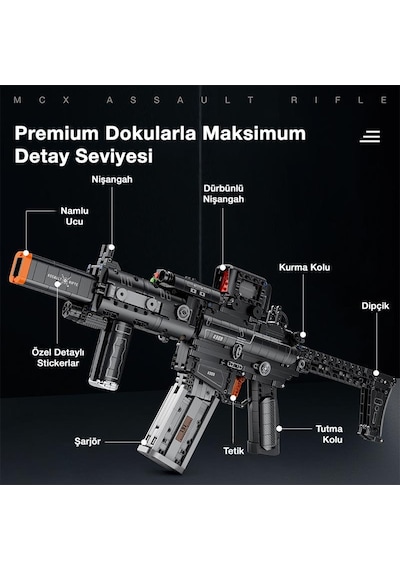 Reobrix 77025 Mcx Saldırı Tüfeği Yaratıcı Yapı Blok Seti Building Blocks Assault Rifle -1589 Parça