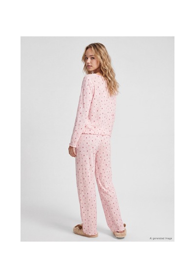 Lcw Dream Pembe U Yaka Desenli Kadın Pijama Takım